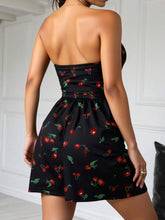 INAWLY Cherry Print Casual Tube Top Romper For Summer